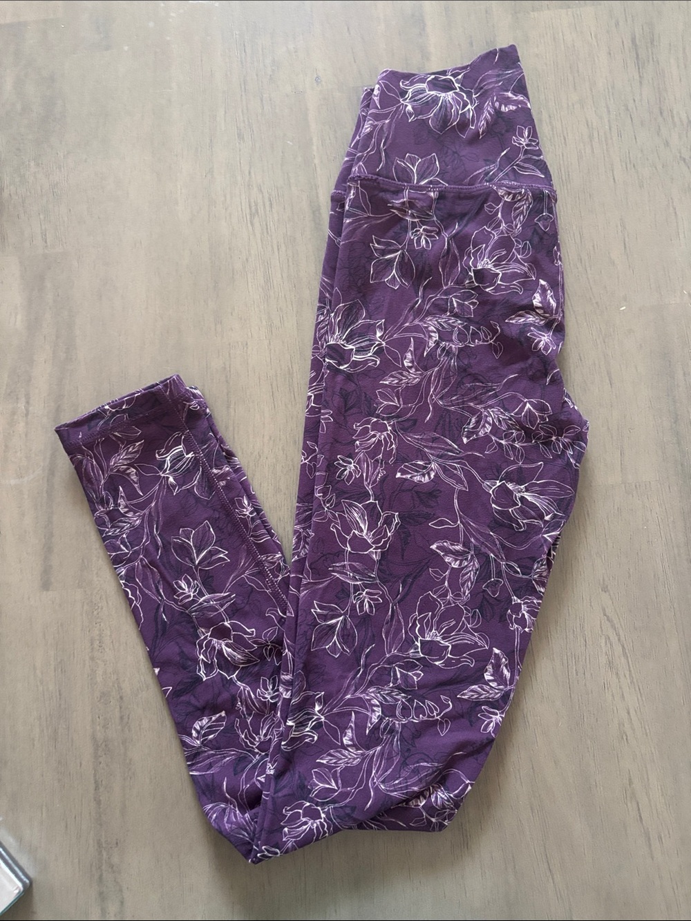 stori High-Waist Purple Floral Leggings